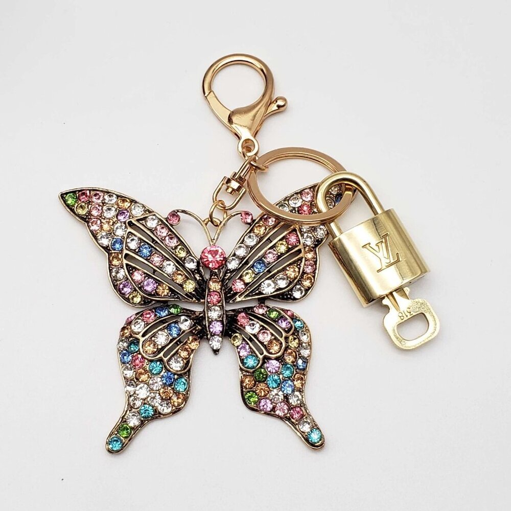 Authentic Louis Vuitton Lock & Key with unbranded Butterfly Bagcharm - Picture 5 of 9